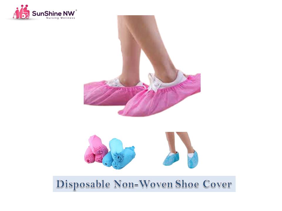 Disposable Shoe Covers Non Woven Polypropylene PP Material Color Blue 100 Pieces Pack