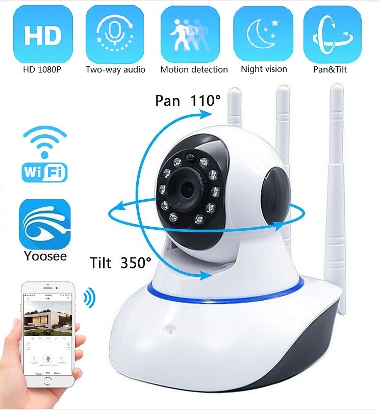YLANTECH 1080P HD IP Camera WiFi Home Security CCTV Wireless 2.0MP Surveillance Camera Wifi Night Vision CCTV Camera View Yoosee App